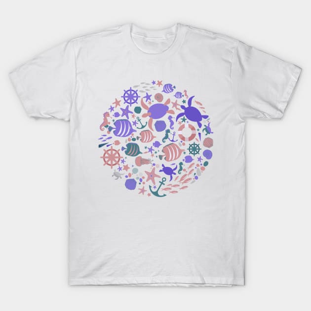 Save The Ocean Keep The Sea Plastic Free Turtle Scene T-Shirt by IstoriaDesign